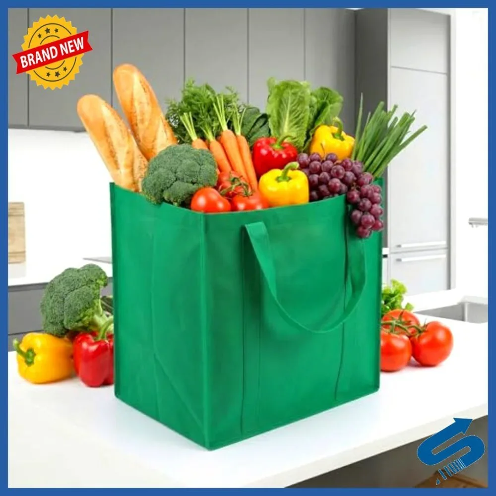 Heavy Duty Reusable Grocery Totes Foldable Washable Large Capacity Storage
